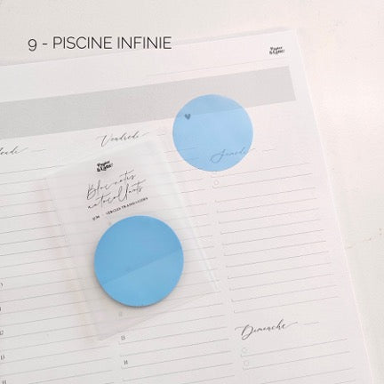 Bloc-Notes Autocollants Translucides Cercles Piscine