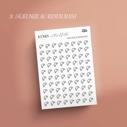 Icônes Autocollantes 31 Déjeuner Au Restaurant