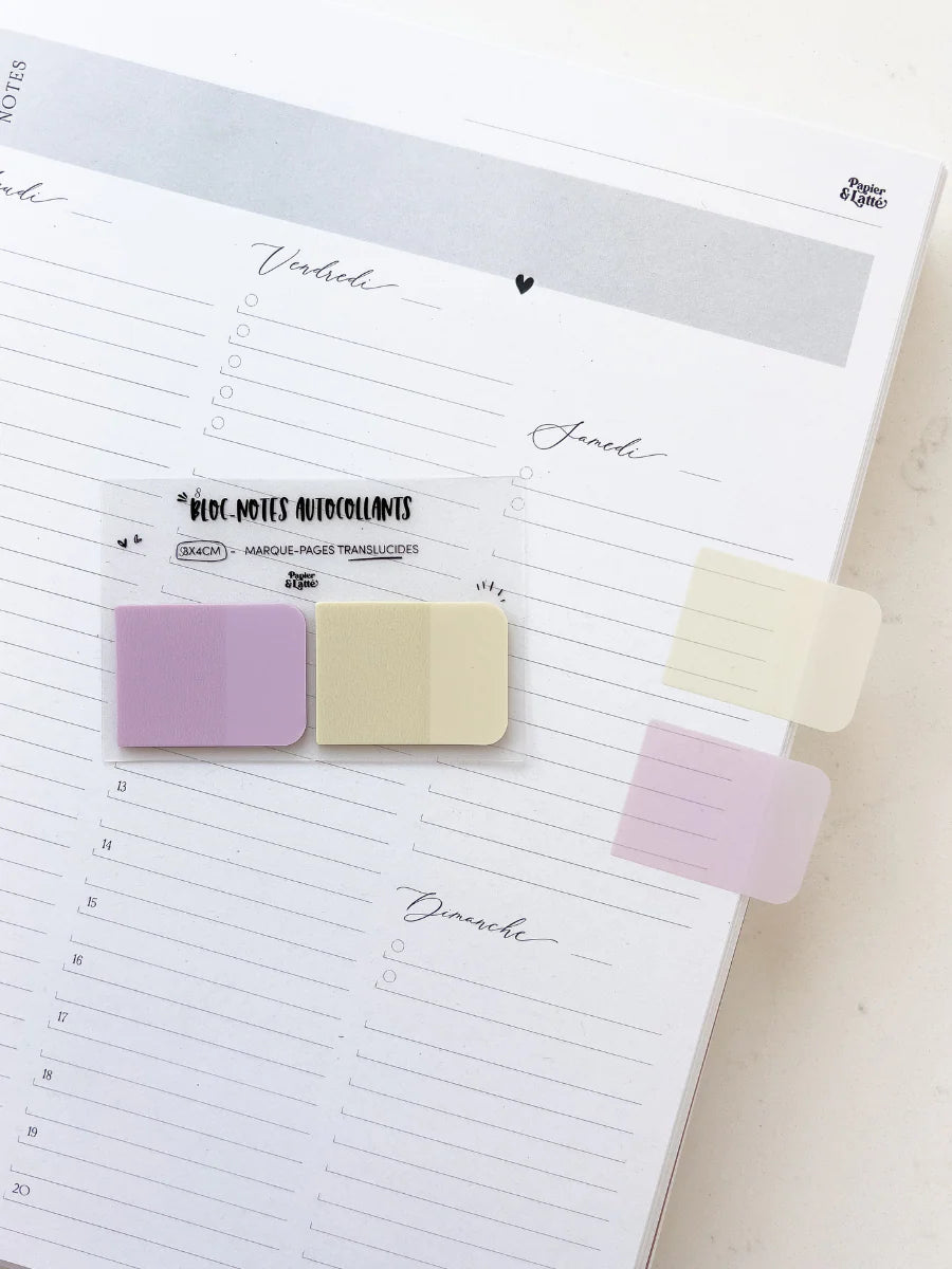 Bloc-Notes Autocollants Translucides Duo De Marque Pages - 01