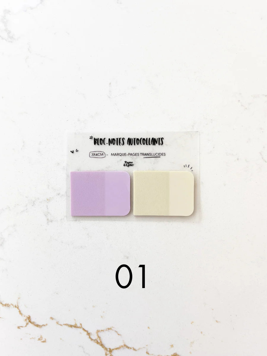 Bloc-Notes Autocollants Translucides Duo De Marque Pages - 01