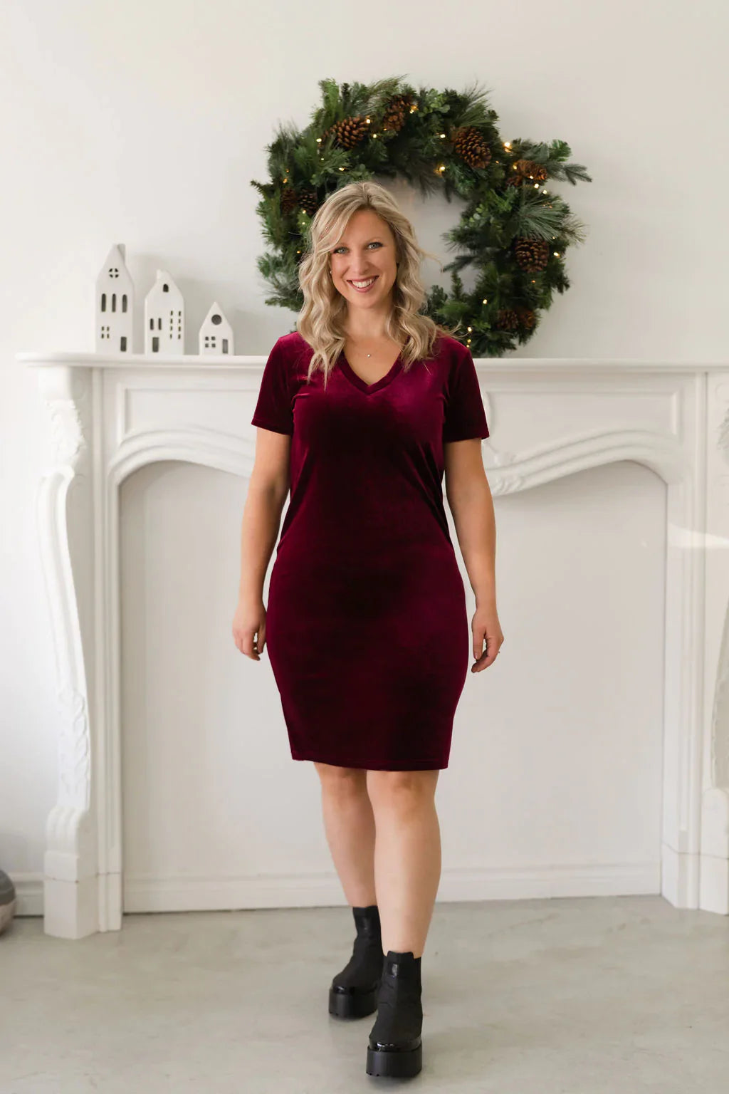 Robe Intrigue Velours Rouge Passion