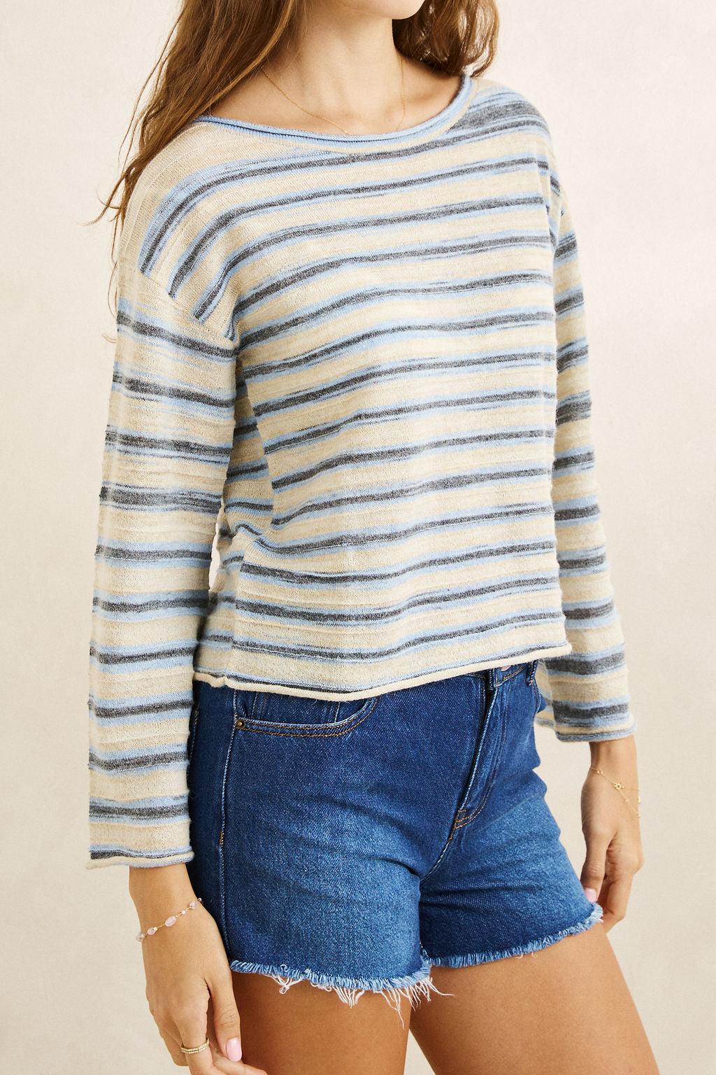 Haut Contrast Linen Ocean