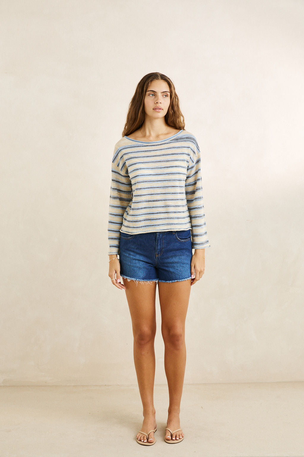 Haut Contrast Linen Ocean