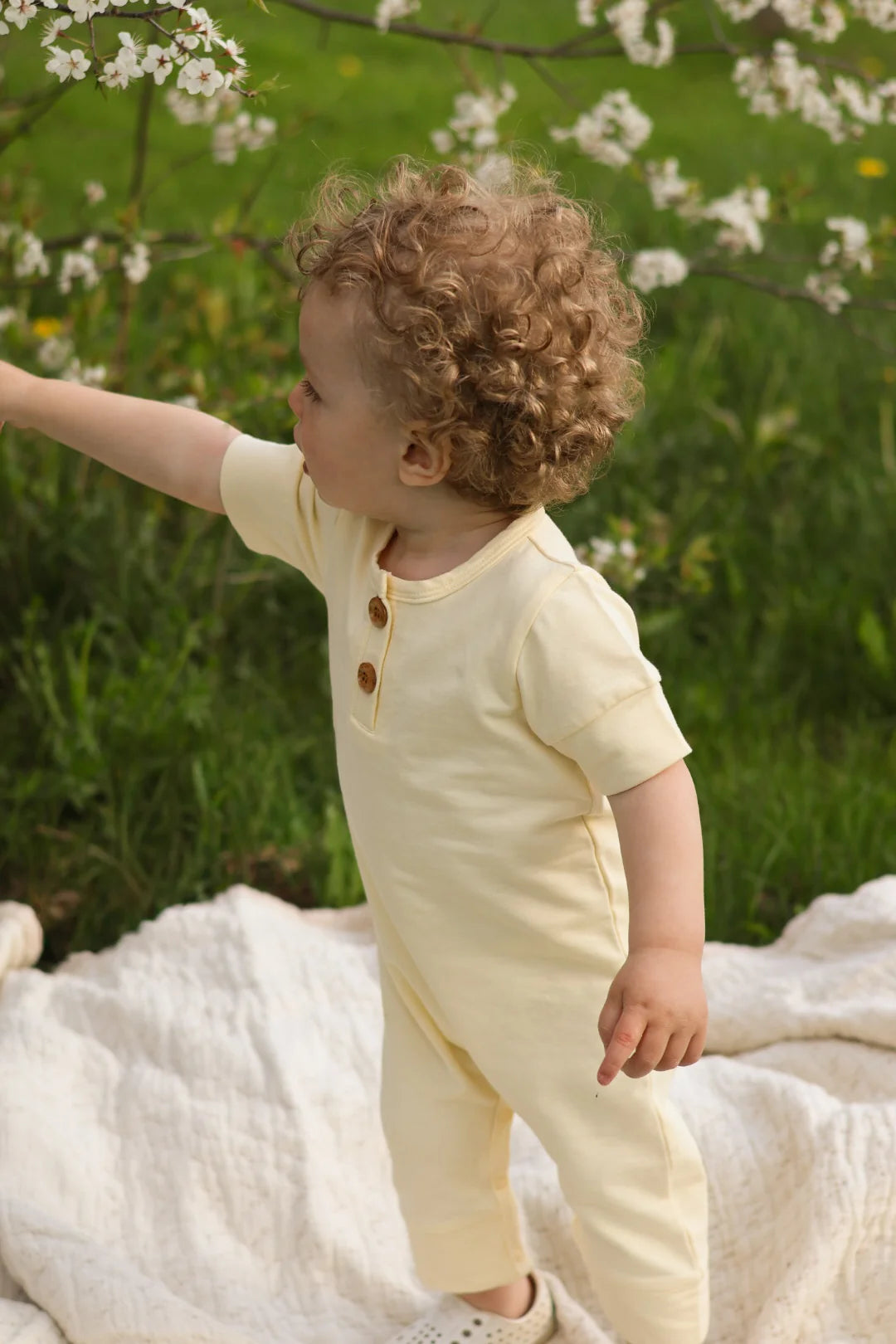 Onesie Évolutif Court Jaune Clair Uni