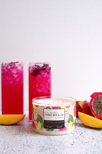 Chandelle À 3 Mèches Limonade Mangue & Fruit Du Dragon