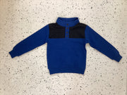 Chandails Manches Longues En Polar Mock Neck Bleu Royal
