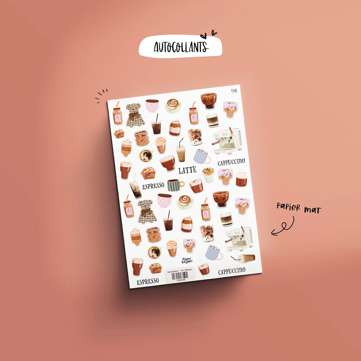 Autocollant 116 Espresso Latté Cappuccino