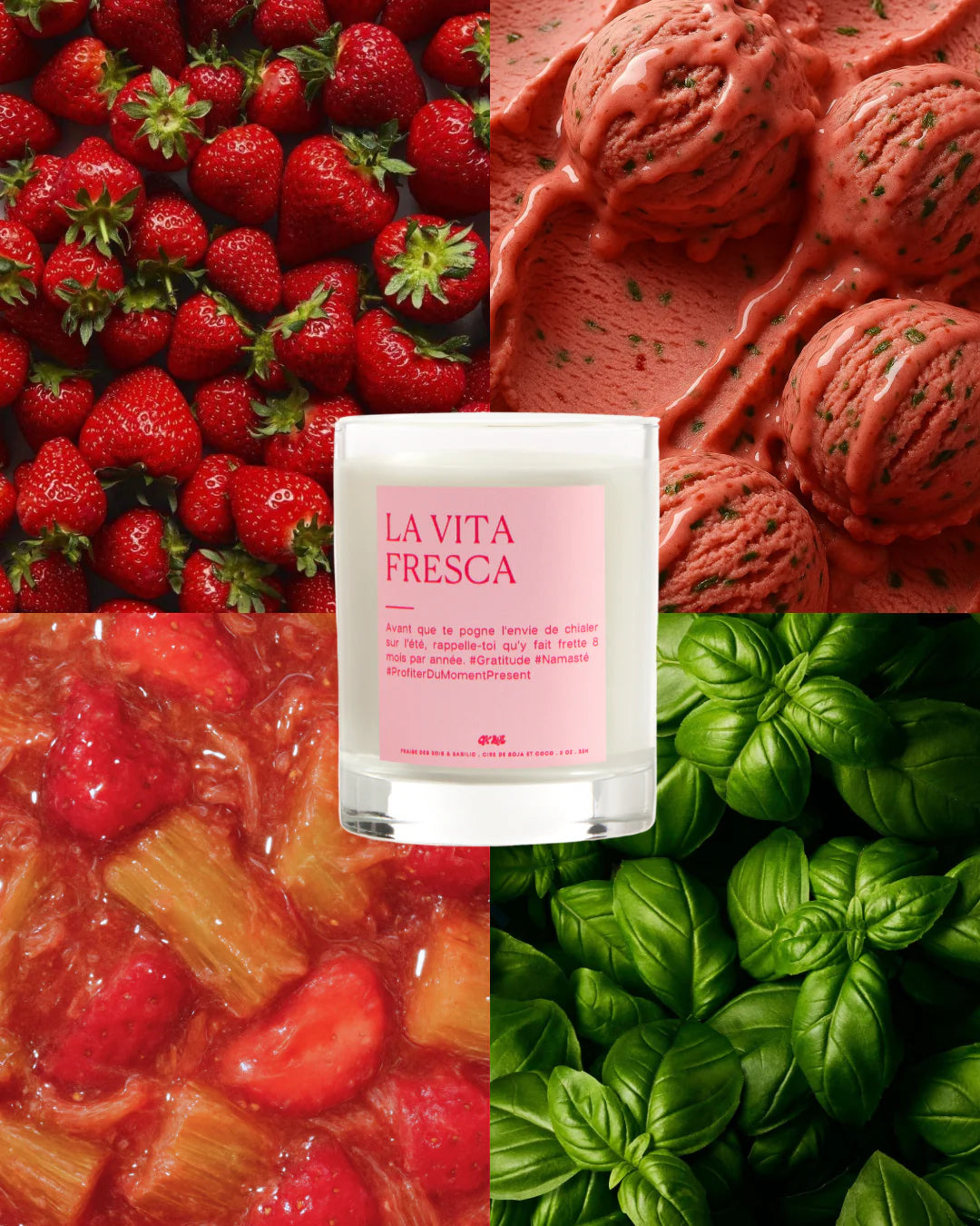 Chandelle La Vita Fresca (Fraise Des Bois & Basilic)