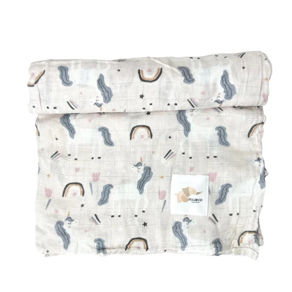 Mousseline Coton Licornes