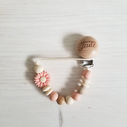 Attache-suce Bois Petite Marguerite Pêche Et Crème