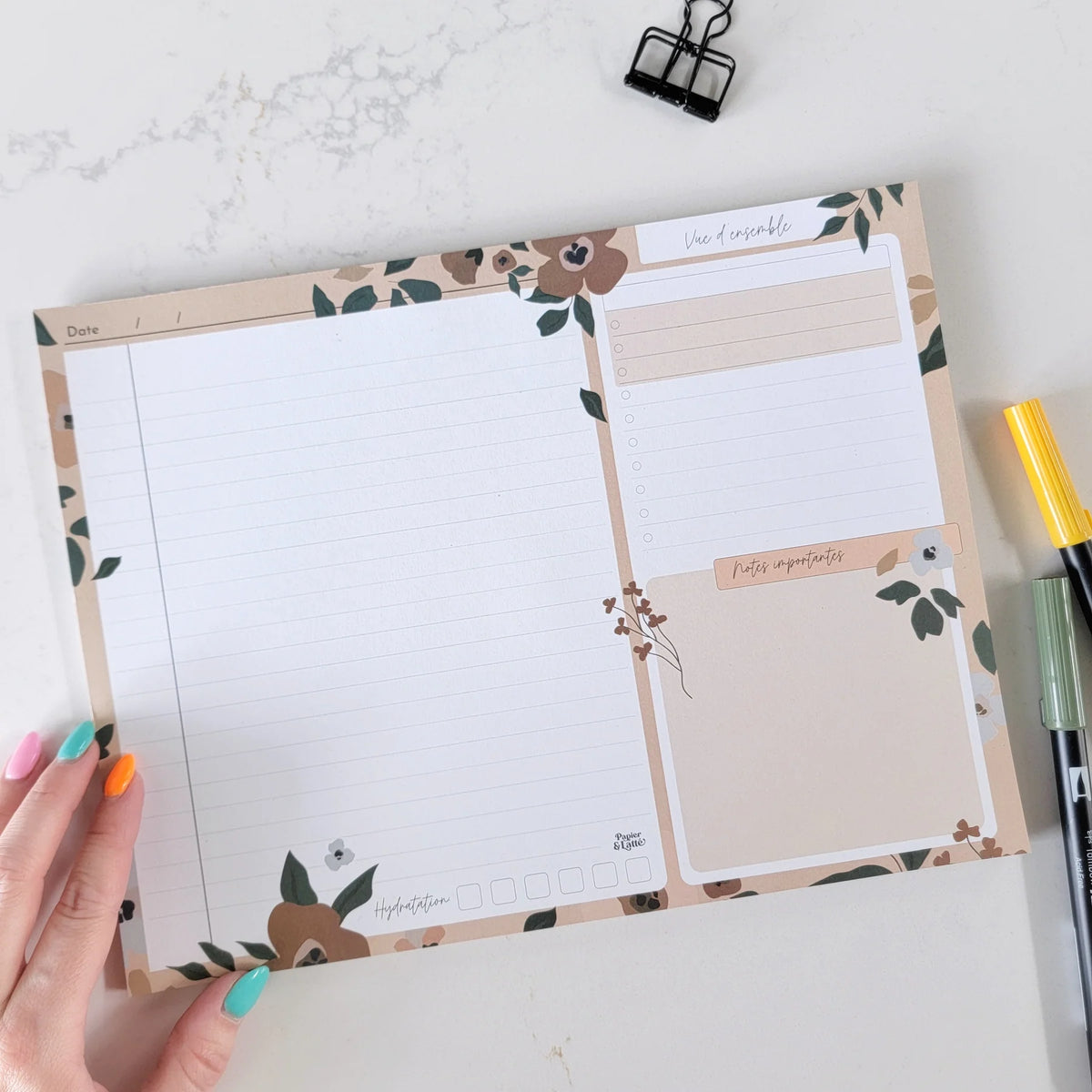 Planificateur Bureau Floral