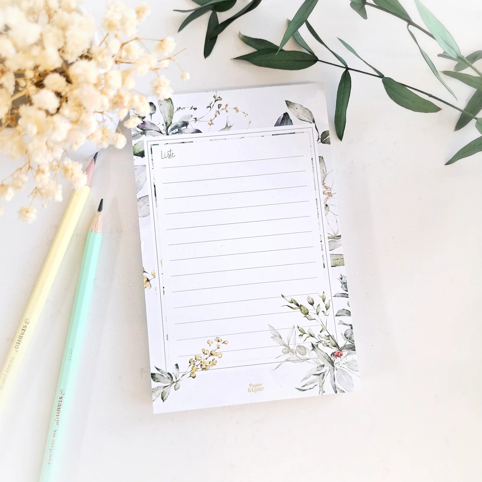 Petit Pad De Notes Eucalyptus Et Coccinelle