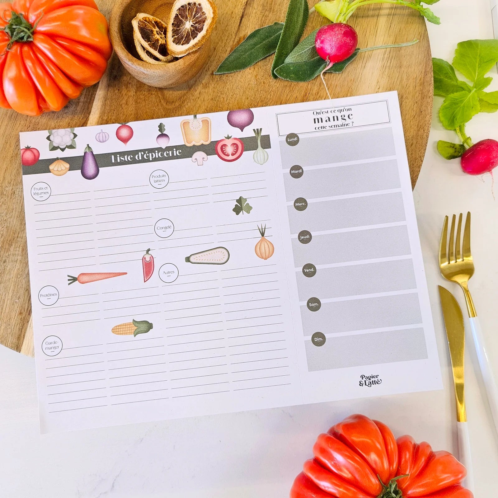 Planificateur De Repas Légumes 2D