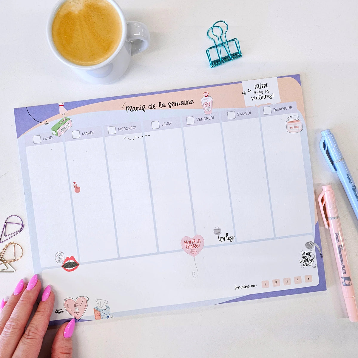 Planificateur De Bureau Semainier Motivation 101