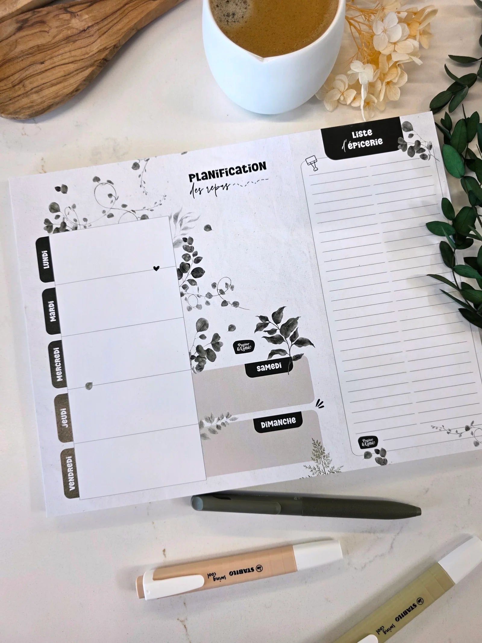 Planificateur De Repas Zen & Eucalyptus