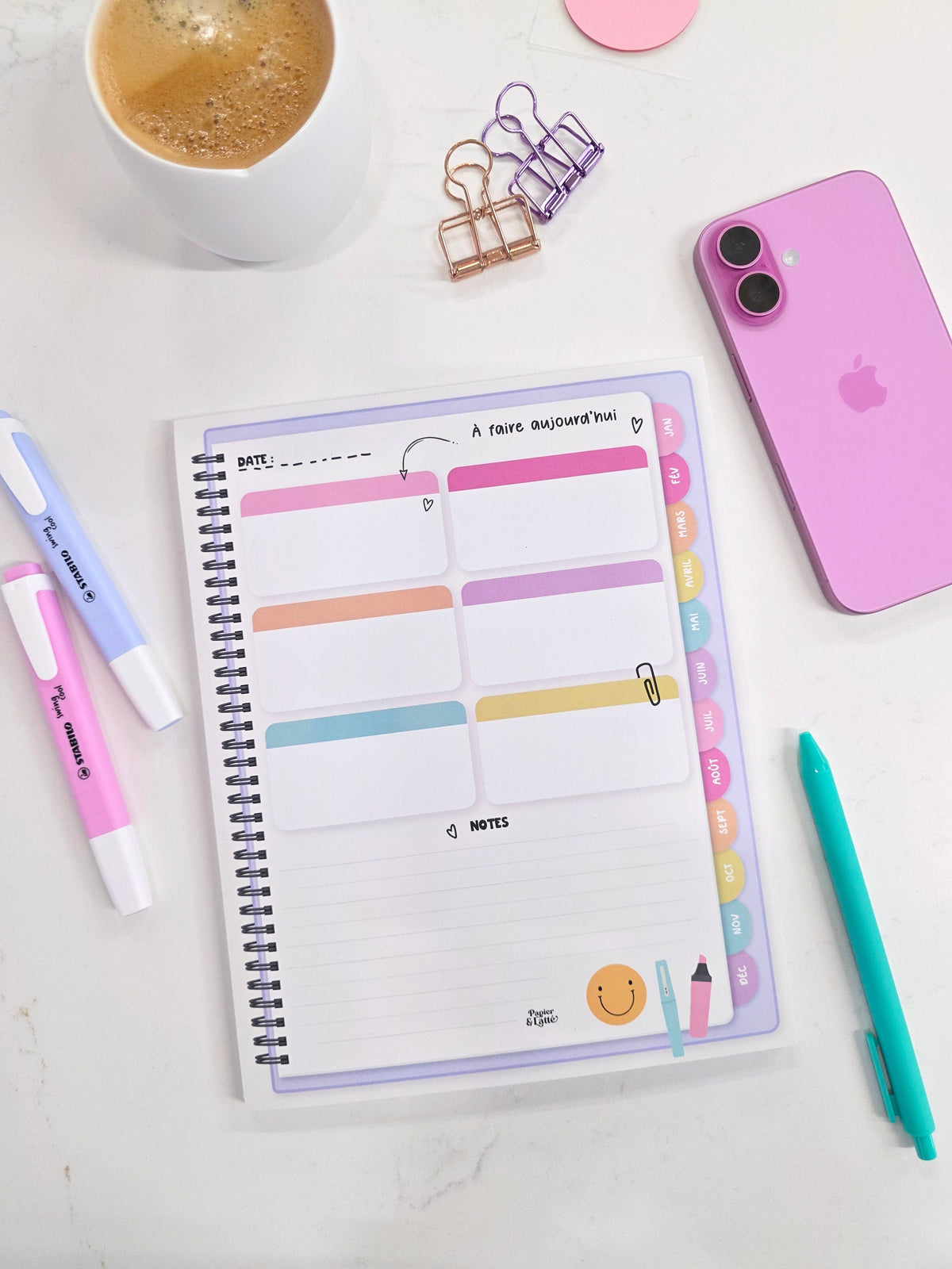 Grand Bloc-Notes Pastel & Organisé