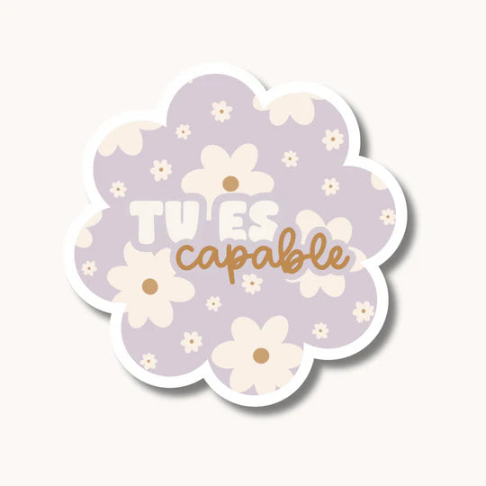Autocollant Marguerites Lilas Tu Es Capable