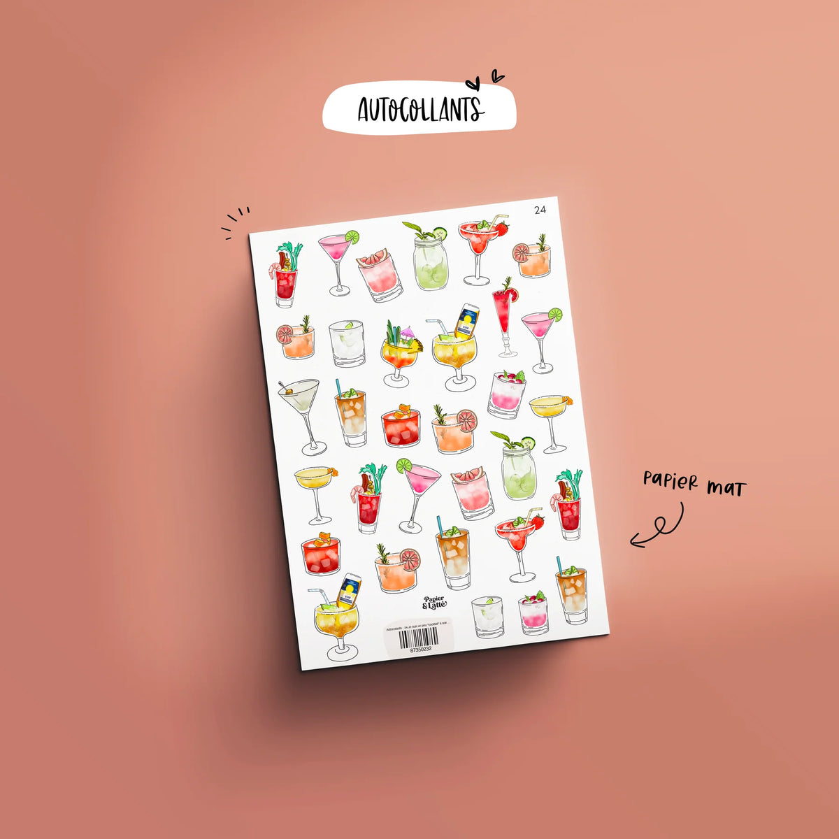 Autocollant 24 Je Suis Un Peu "Cocktail" À Soir