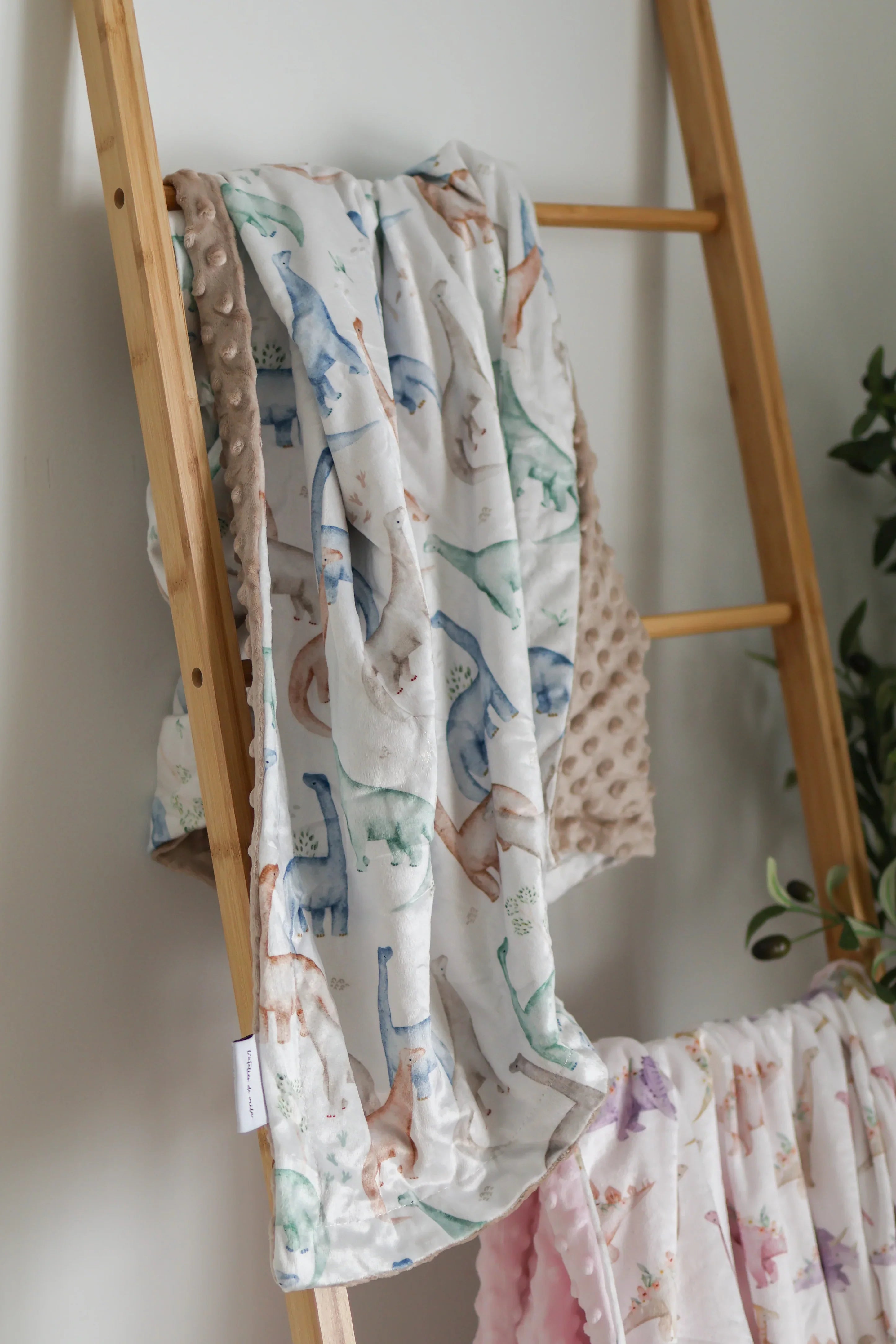 Couverture Minky Dino Bleu