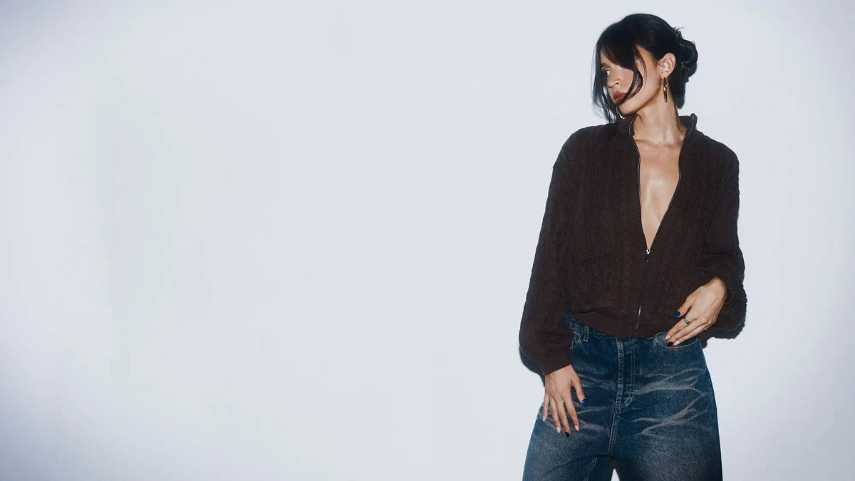 Veste Tricotée Brun