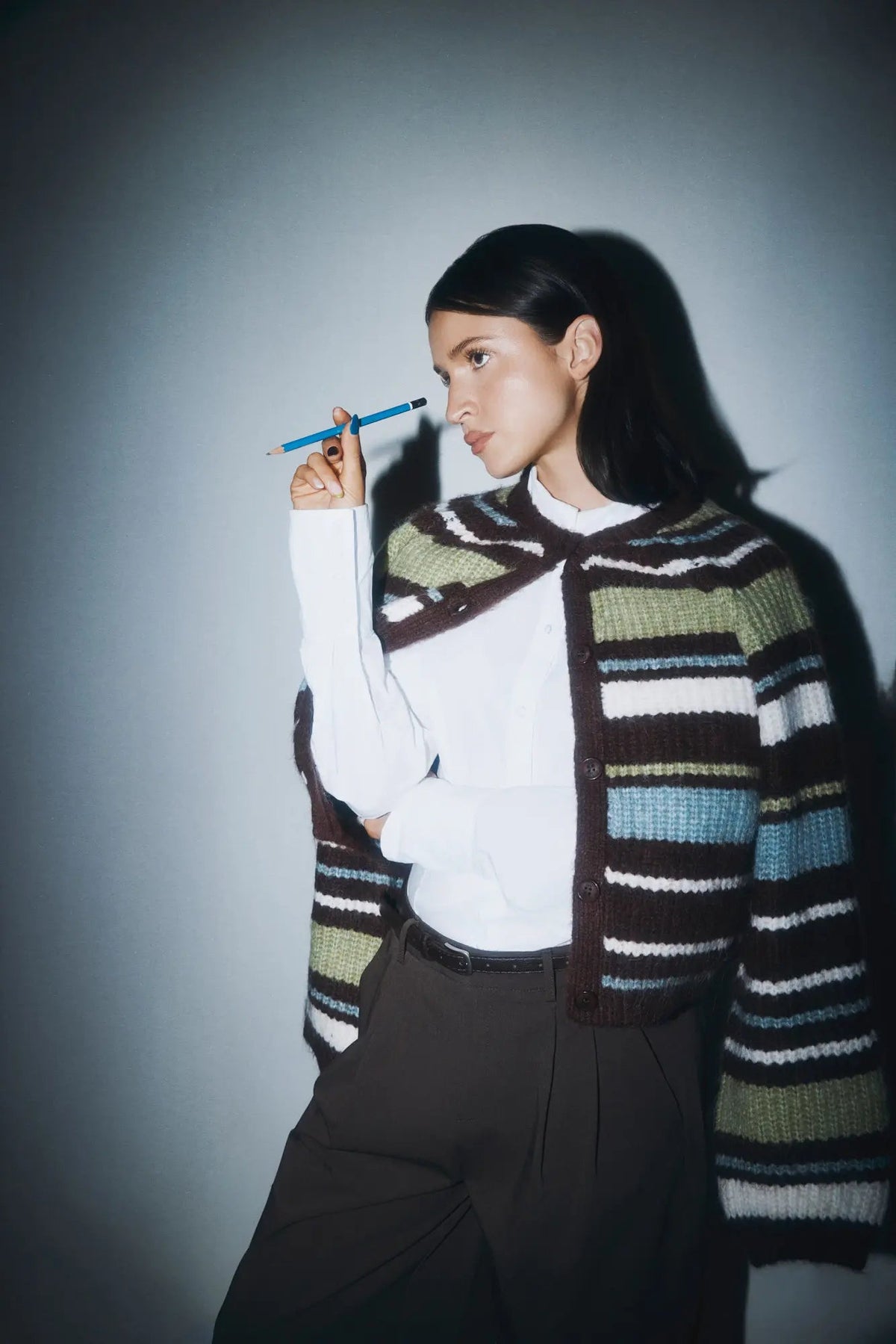 Cardigan Multicolore Brun