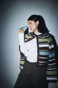 Cardigan Multicolore Brun