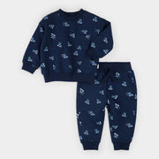 Ensemble Bleu Marin À Imprimé Patins De Hockey