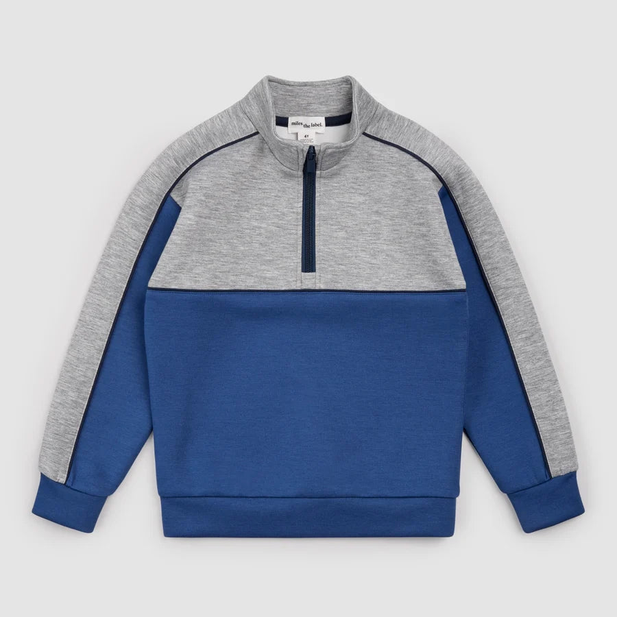 Chandail Bleu Marine Et Gris Chiné