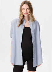 Blouse D'allaitement Arles Blanche Rayée Bleue