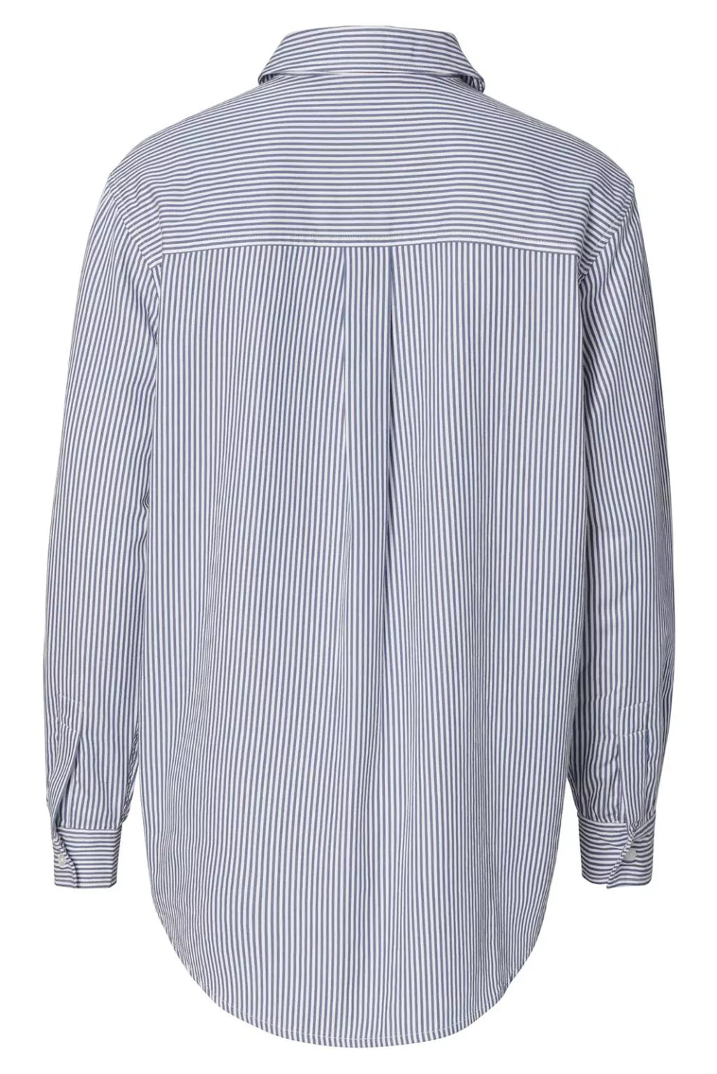 Blouse D'allaitement Arles Blanche Rayée Bleue