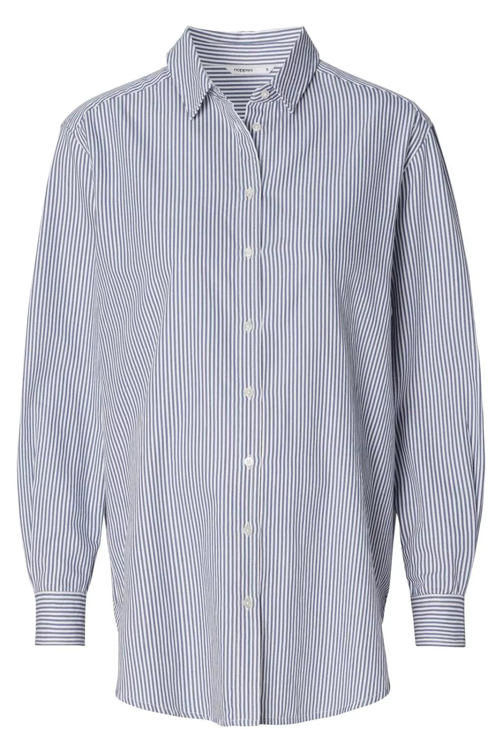 Blouse D'allaitement Arles Blanche Rayée Bleue