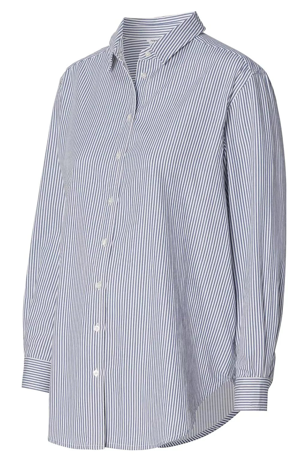 Blouse D'allaitement Arles Blanche Rayée Bleue