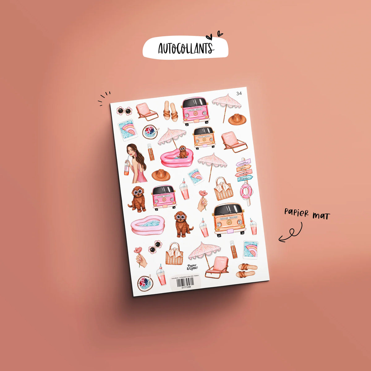 Autocollant 34 Westfalia Et Vibe D'été