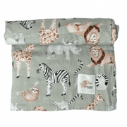 Mousseline Bambou Zoo Sauge