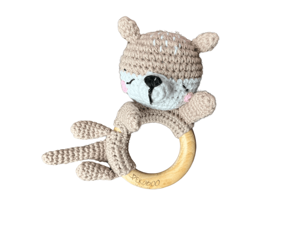 Hochet Bois Et Crochet Cuty Bear