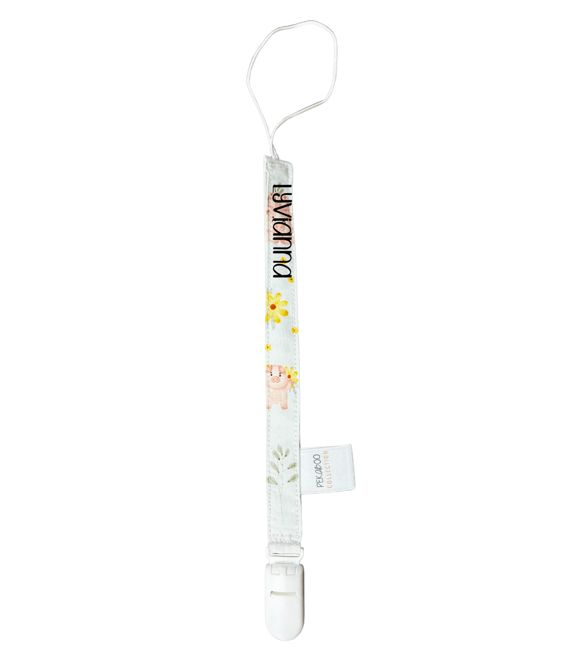 Attache-Suce Petit Cochon Rose (Blanc)