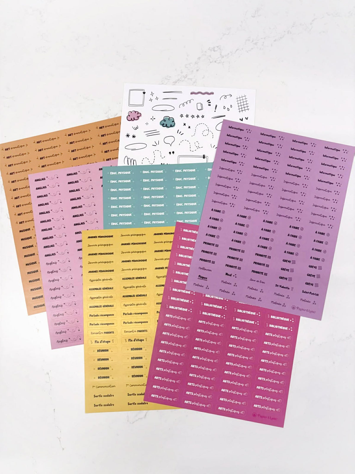 Ensemble 579 Autocollants 2026-2027 Pour Enseignants