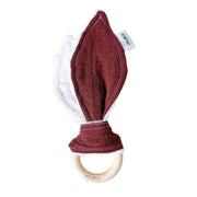 Anneau De Dentition Bois Oreille De Lapin Uni Bourgogne