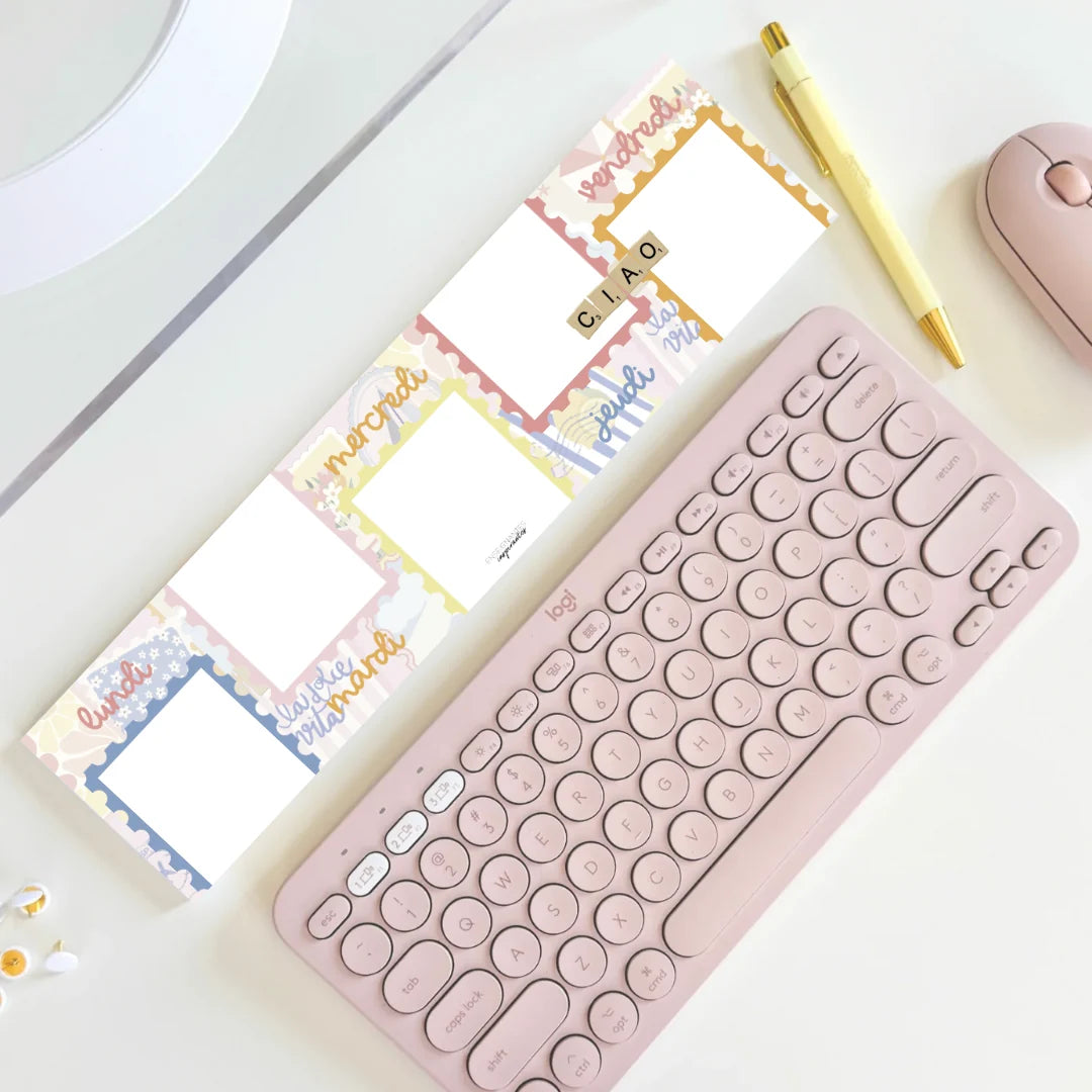 Bloc-Note Clavier Hebdomadaire Voyage
