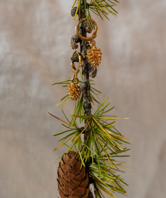 Boucles D'oreilles Pomme De Pin