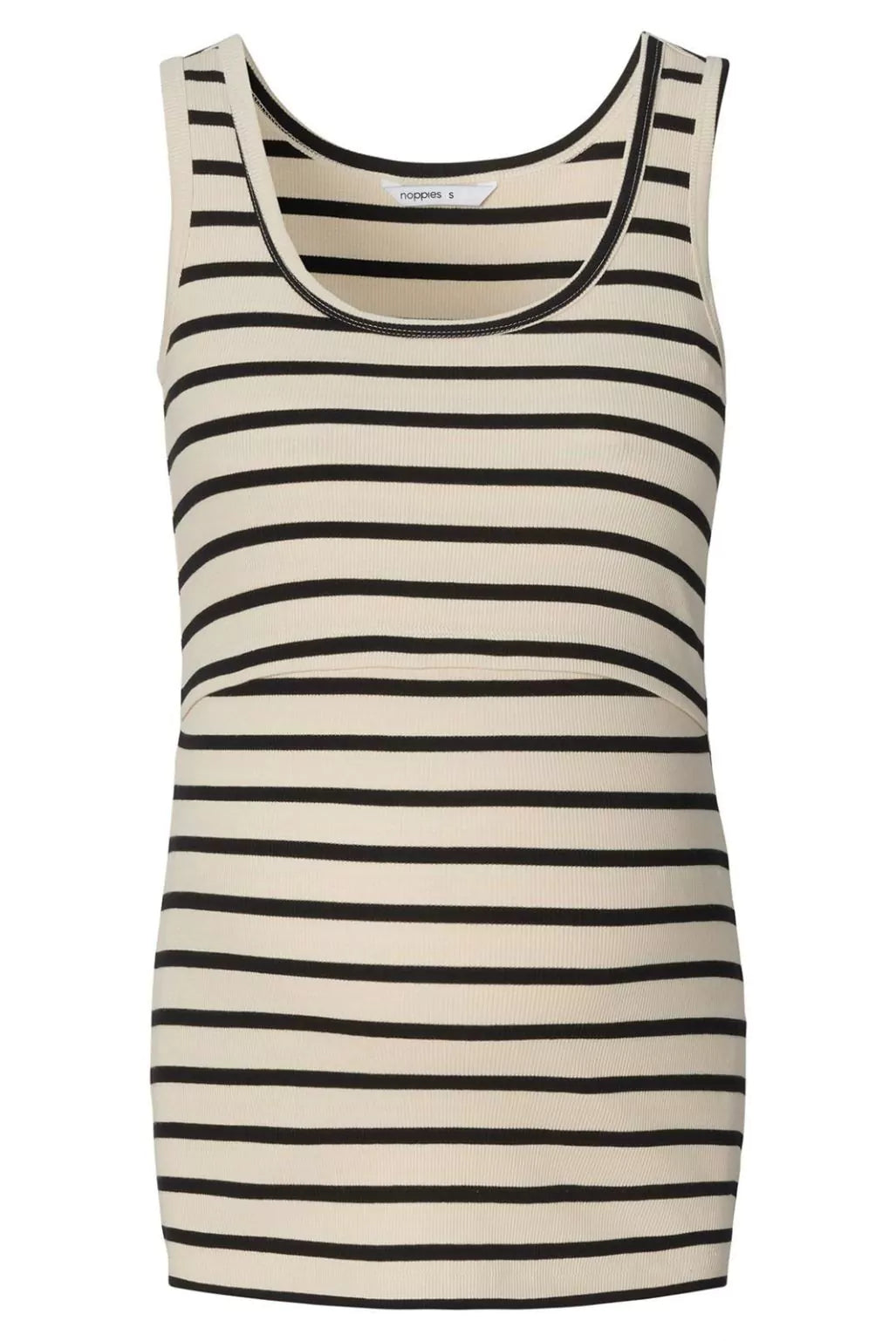 Camisole D'allaitement Jamee Blanche Rayée Noire
