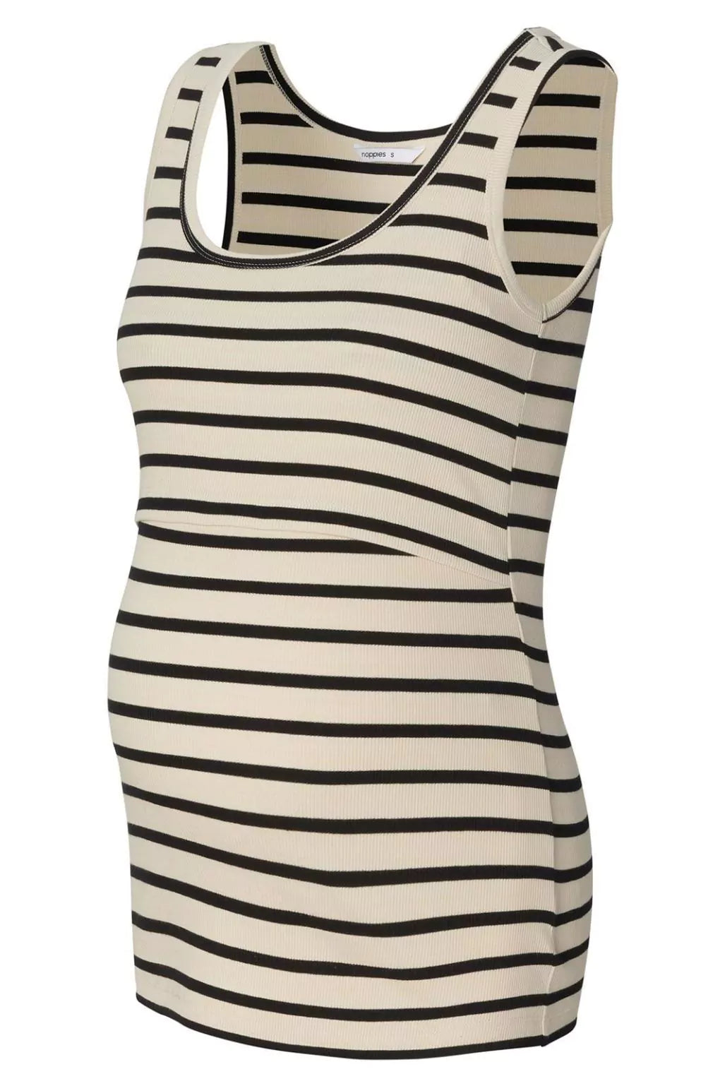 Camisole D'allaitement Jamee Blanche Rayée Noire