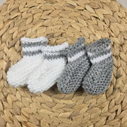 Duo Bas Blanc & Blanc Gris (0-3 Mois)