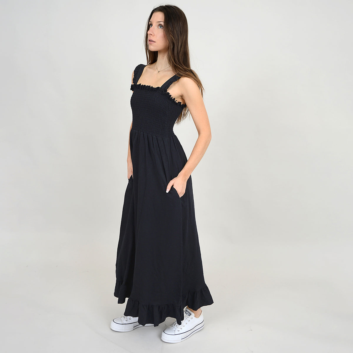 Robe Sora Shirred Maxi Noir