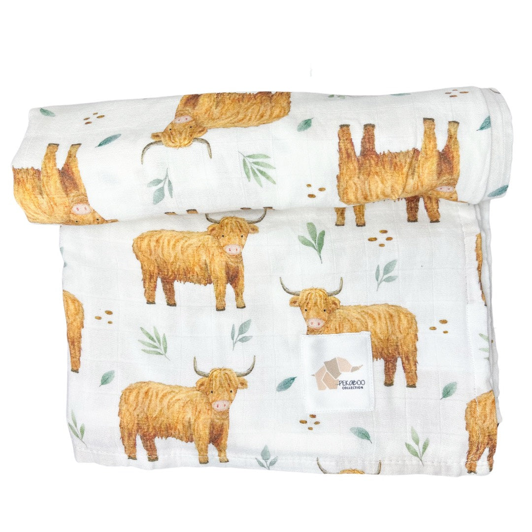 Mousseline Bambou Vache Highland