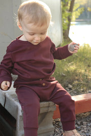 Pantalon Évolutif Rouge Prune Uni