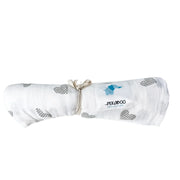 Mousseline Coton Cœur Gris
