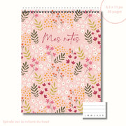 Cahier De Notes Rose Fleurie
