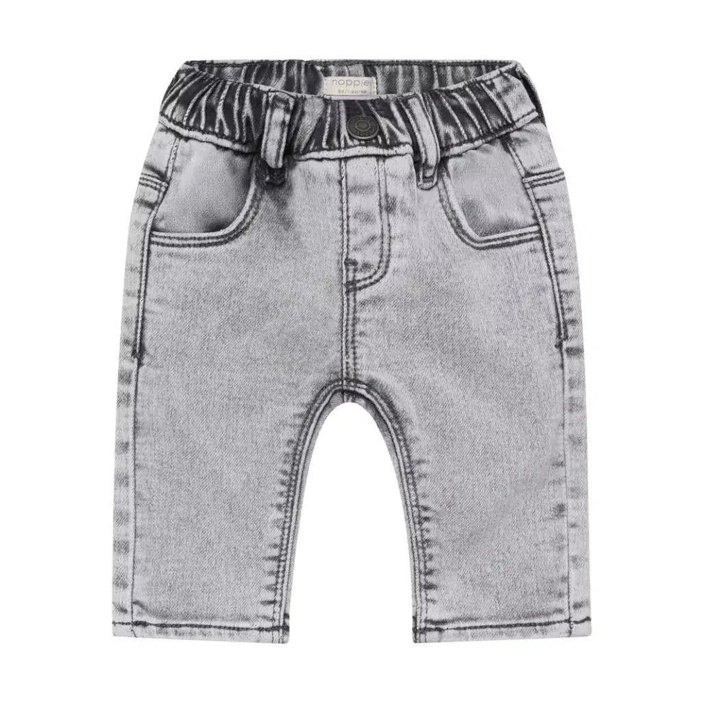 Jeans Coupe Relax Denim Gris Clair