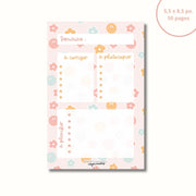 Bloc-Notes Planification Prof Sourires et Fleurs Pastels